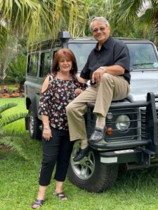 Johan JC and Christa WC on Landy in Congo